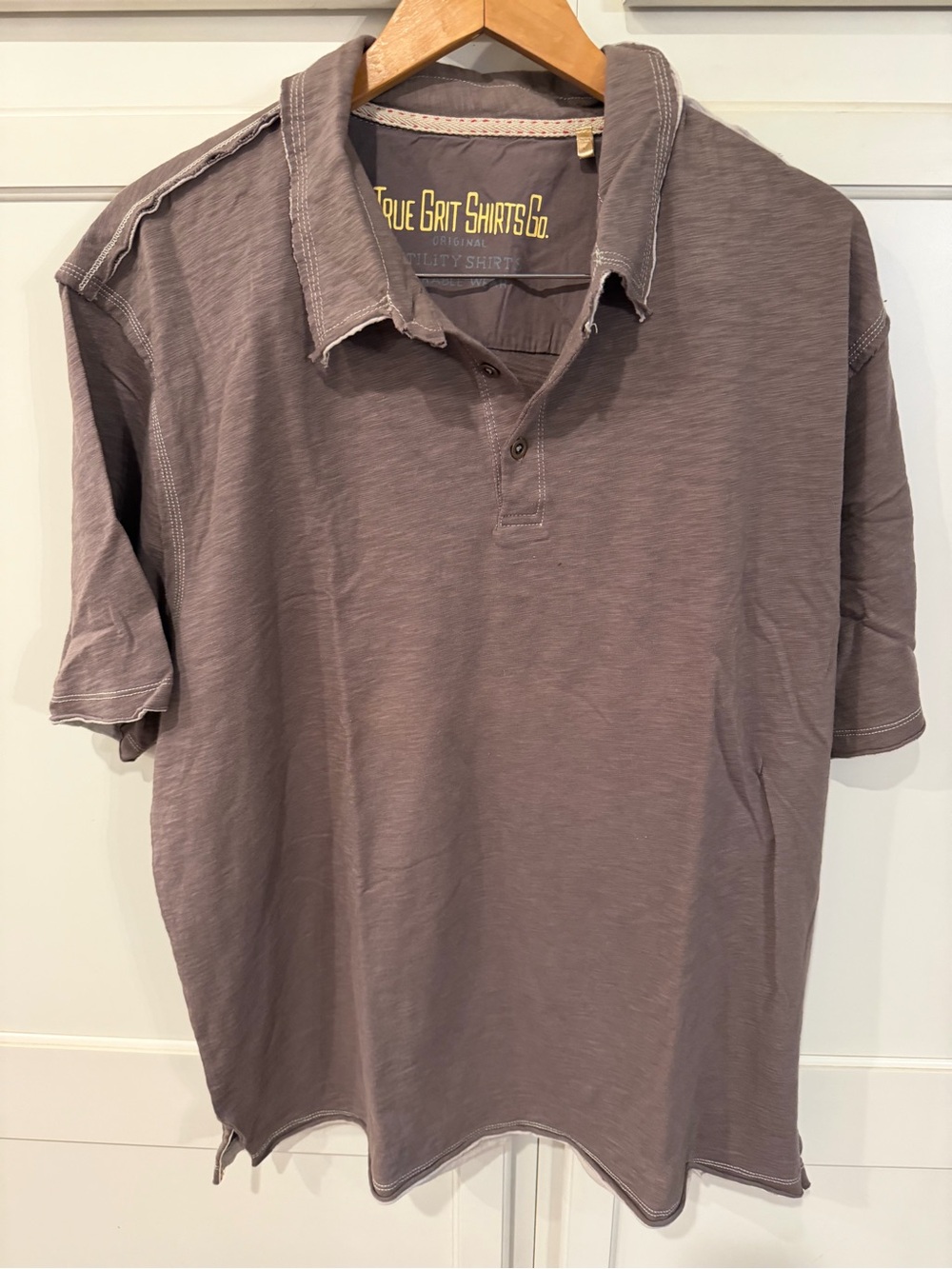 True Grit Men's Short Sleeve Polo in Dusty Mauve
